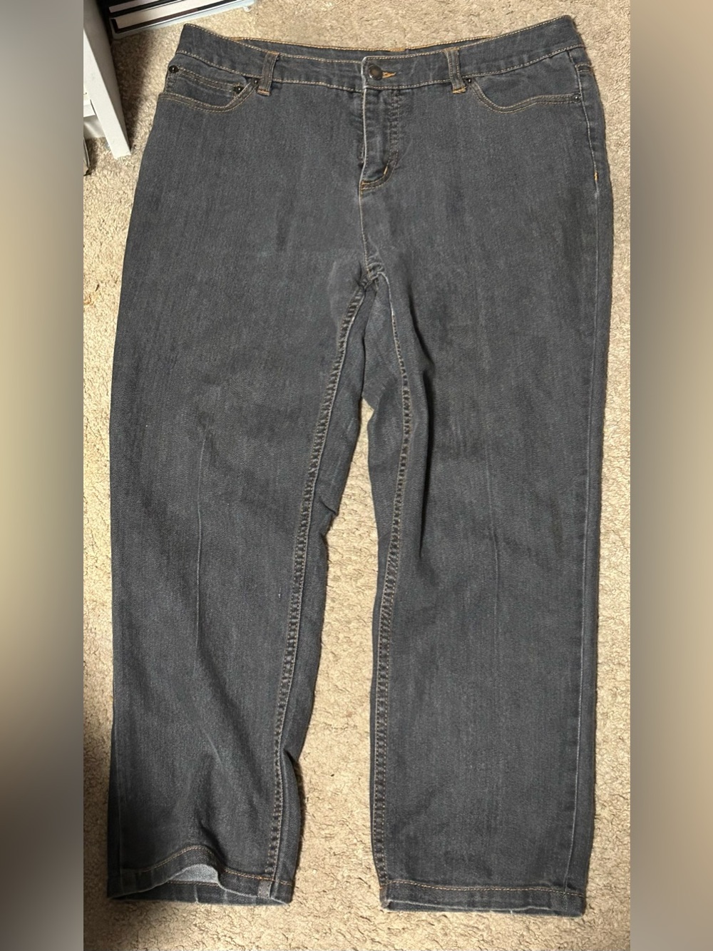 Liz Claiborne Women's Straight-Leg Jeans in Dark Gray